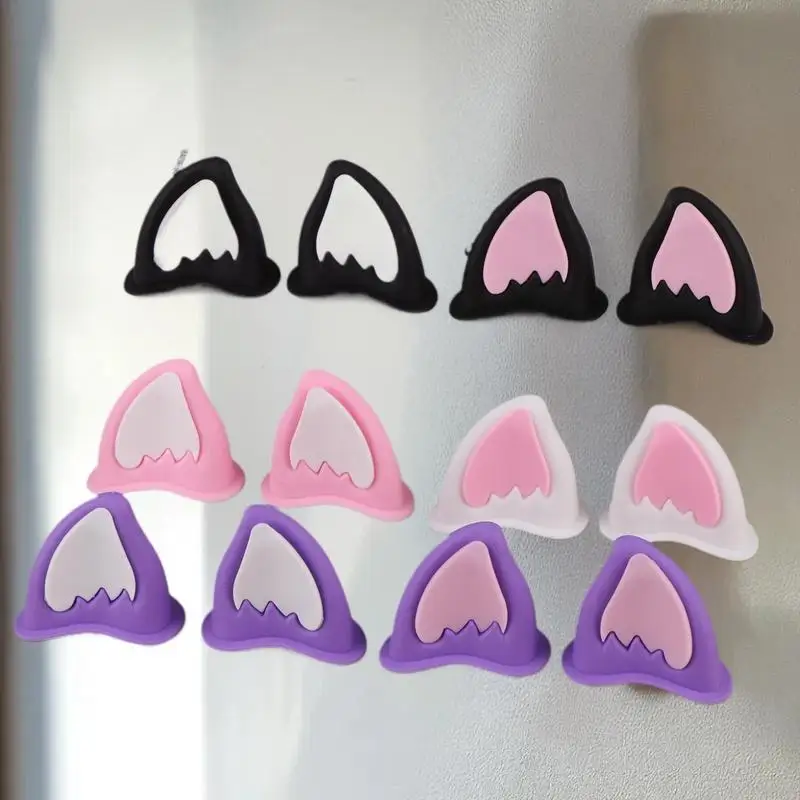 Motorcycle Helmet Cat Ear Decorations Helmet Ear Accessory For Scooter Bicycle Adhesive Motorbike For Skateboarding For Cycling