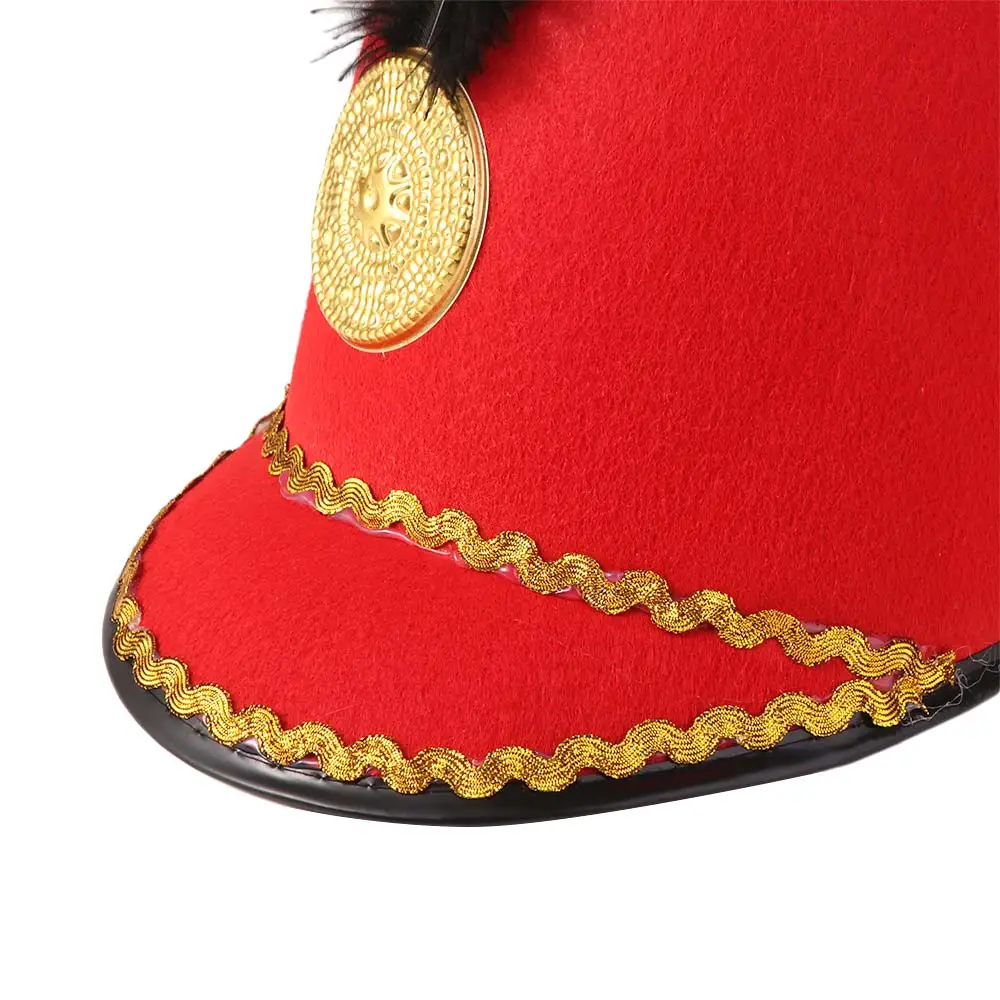 Dress Up Marching Band Hat Vintage Knight With Parade Uniform Hat Role Play Sun Protection Drum Major Hat Festival Fancy