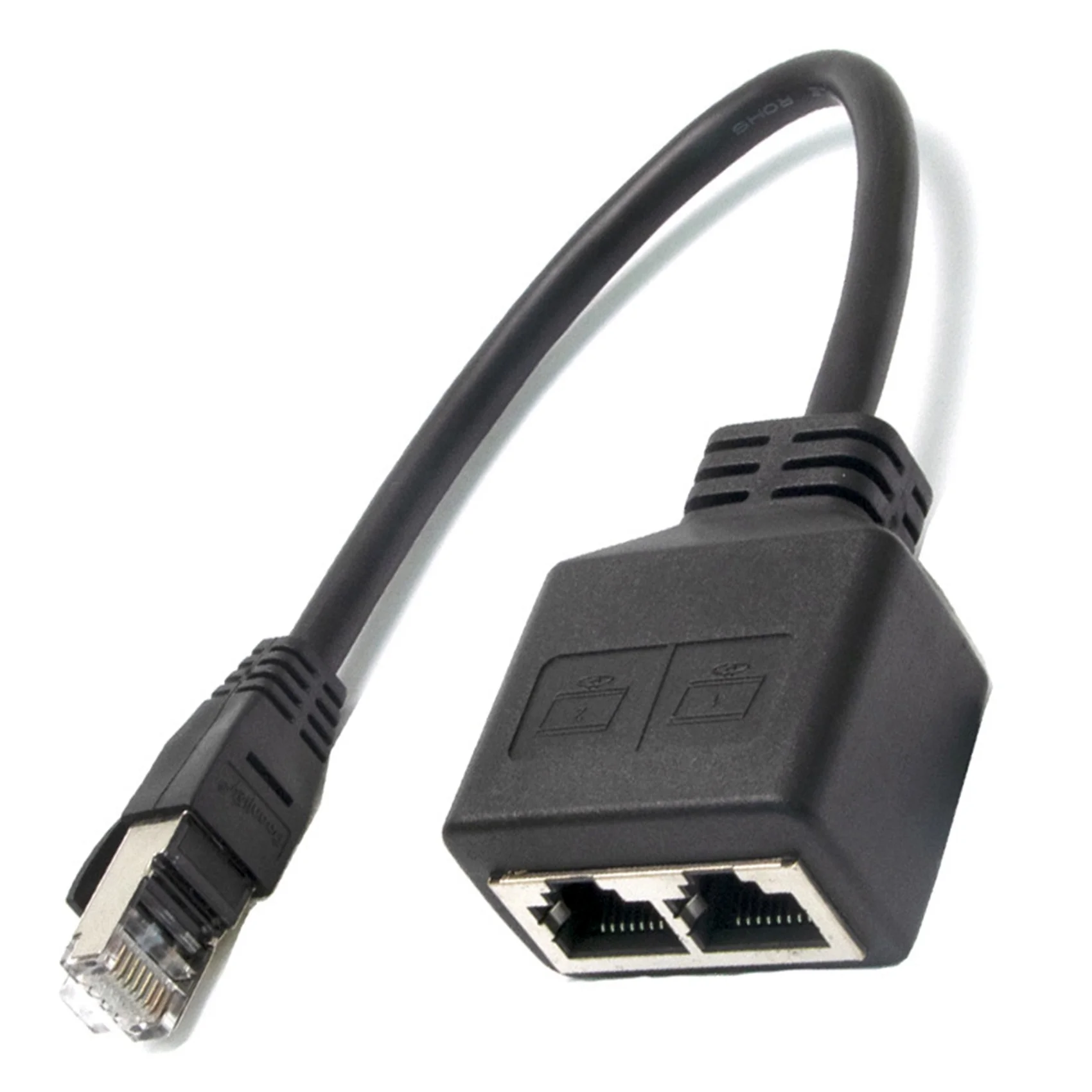 2 in 1 RJ45 Splitter LAN Ethernet Network RJ45 Connector Extender Adapter Cable 1 Male to 2