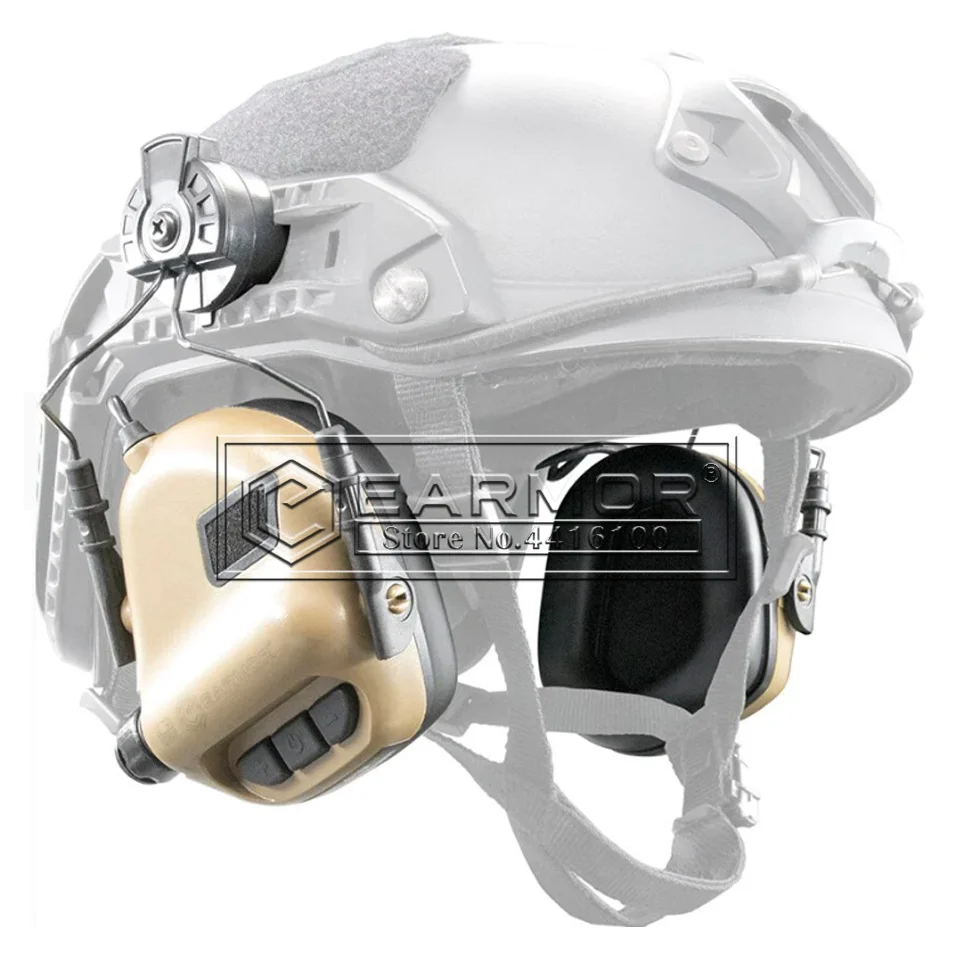 

EARMOR M31H MOD4 Headset ARC Helmet Rails Electronic Hearing Protector Shooting Earmuff with AUX Input NRR22