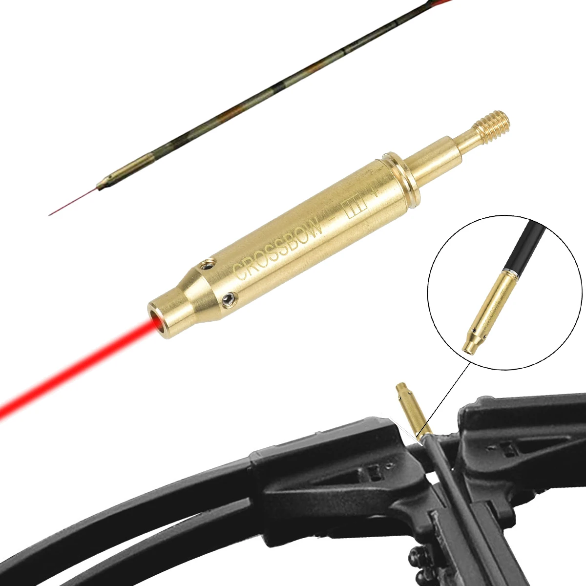 

Tactical Crossbow Red La-ser Bore Sight Bow sight Arrow Style For Compound Bow Shooting HuntingHunting Archery BoreSighter