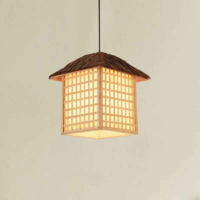 

Loft Retro Japanese Pendant Light Hand Woven Chinese Light Corridor Bar Restaurant Hot Pot Southeast Asian Zen Pendant Lamp