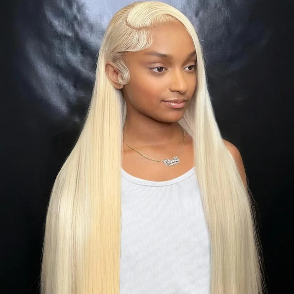 

13x6 Hd Lace Frontal 613 Human Hair Wig Bone Straight 200 Density Pre Plucked 13x4 Honey Blonde Transparent Lace Front Wigs For Women