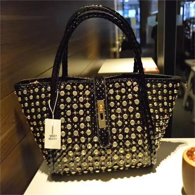 Borse a tracolla con strass per donna Borse di lusso in pelle PU Borse da donna Designer Ladies Hobos Bag Sac A Main