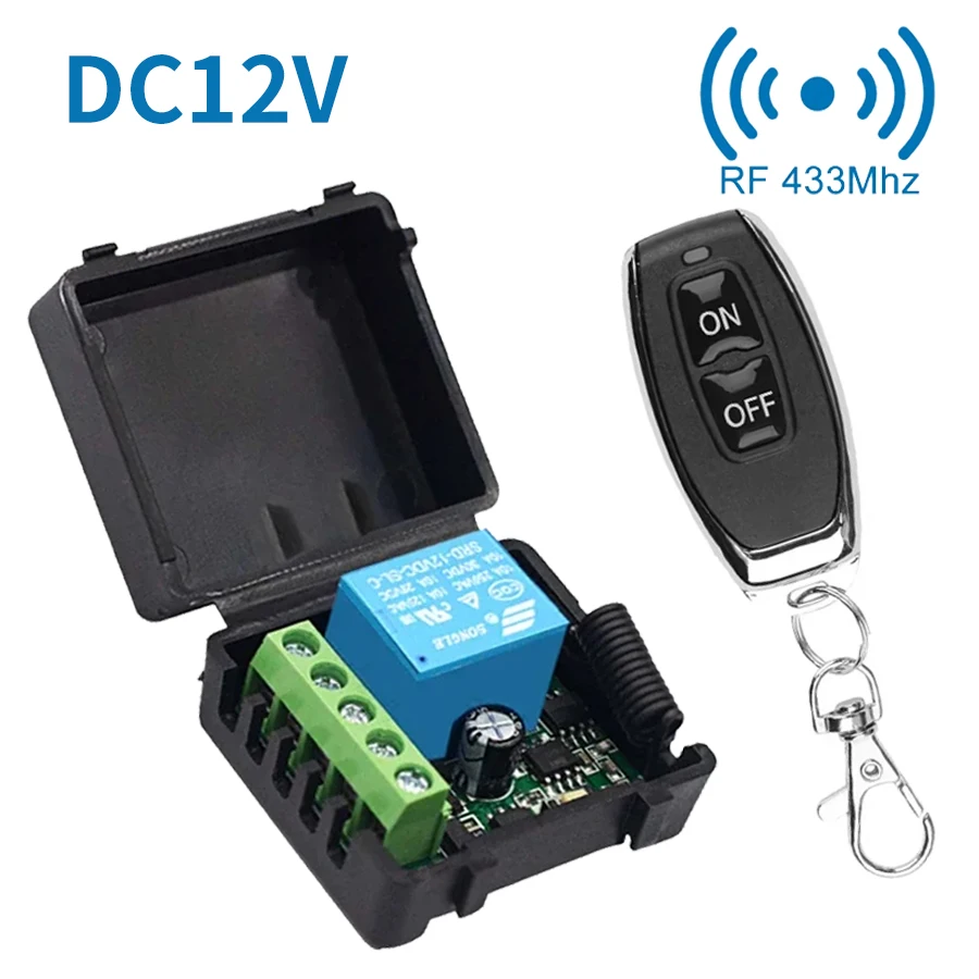 Universal Gate Remote Control DIY Switch Module DC 12V 10A RF 433Mhz Relay Receiver Transmitter for Garage Door LED Light Lock