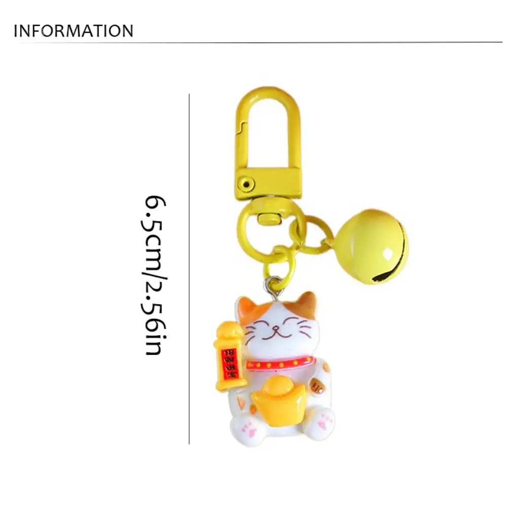 Fashion Resin Plutus Cat Keychain Kawaii Mini Maneki-neko Brelok do kluczy Kolorowy Lucky Fortune Cat Breloczek do torby