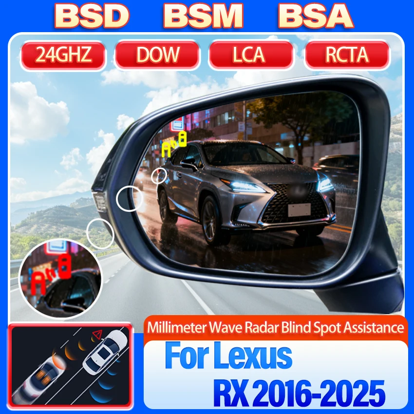 Car Mirror For Lexus RX 2016-2025 Special Use BSD BSM BSA Lane Change Assist Blind Spot Detection System Radar Detector For Cars