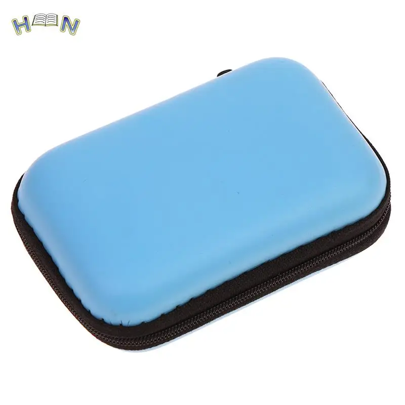 Mini Zipper Hard Headphone Case PU Leather Earphone Case Storage Bag Protective USB Cable Organizer Portable Colorful Earbud Box