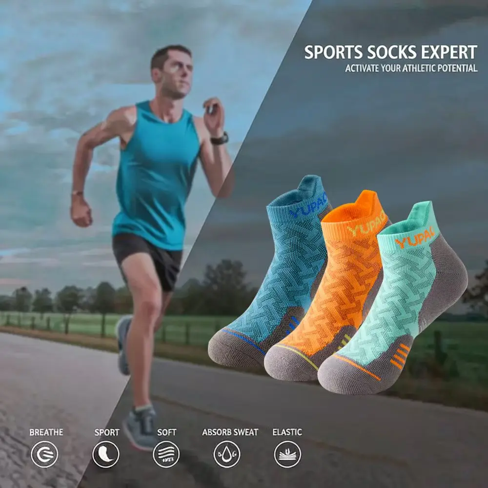 1/3Pairs Professional Sports Short Socks Men's Women Thick Towel Quick Dry Wicks Ankle Socks for Fitness Running Gift Spring New view 2