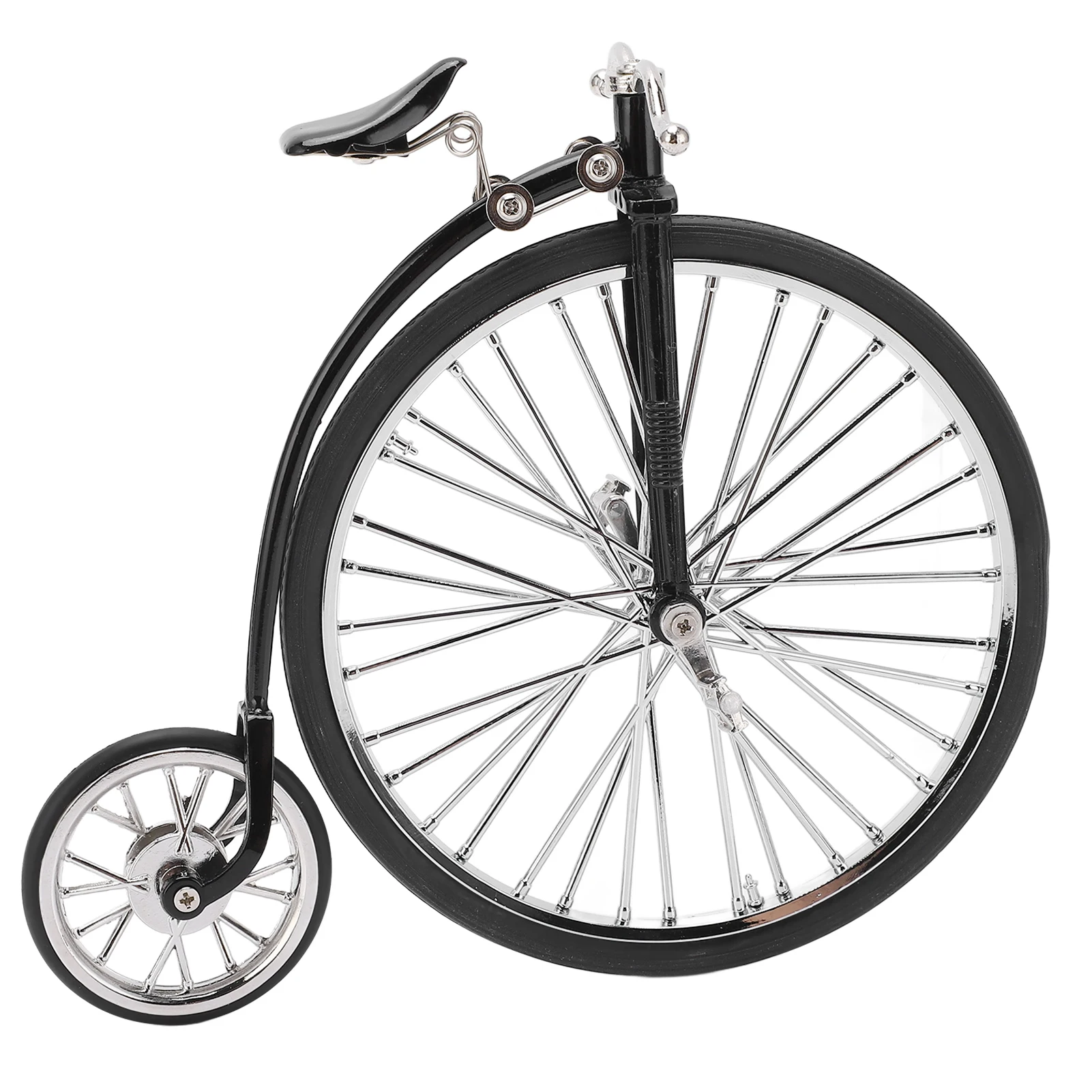 Bicycle Model Black Big Small Wheels Retro Design Alloy Material Bike Ornament for Tables Bookshelves Miniature Toys
