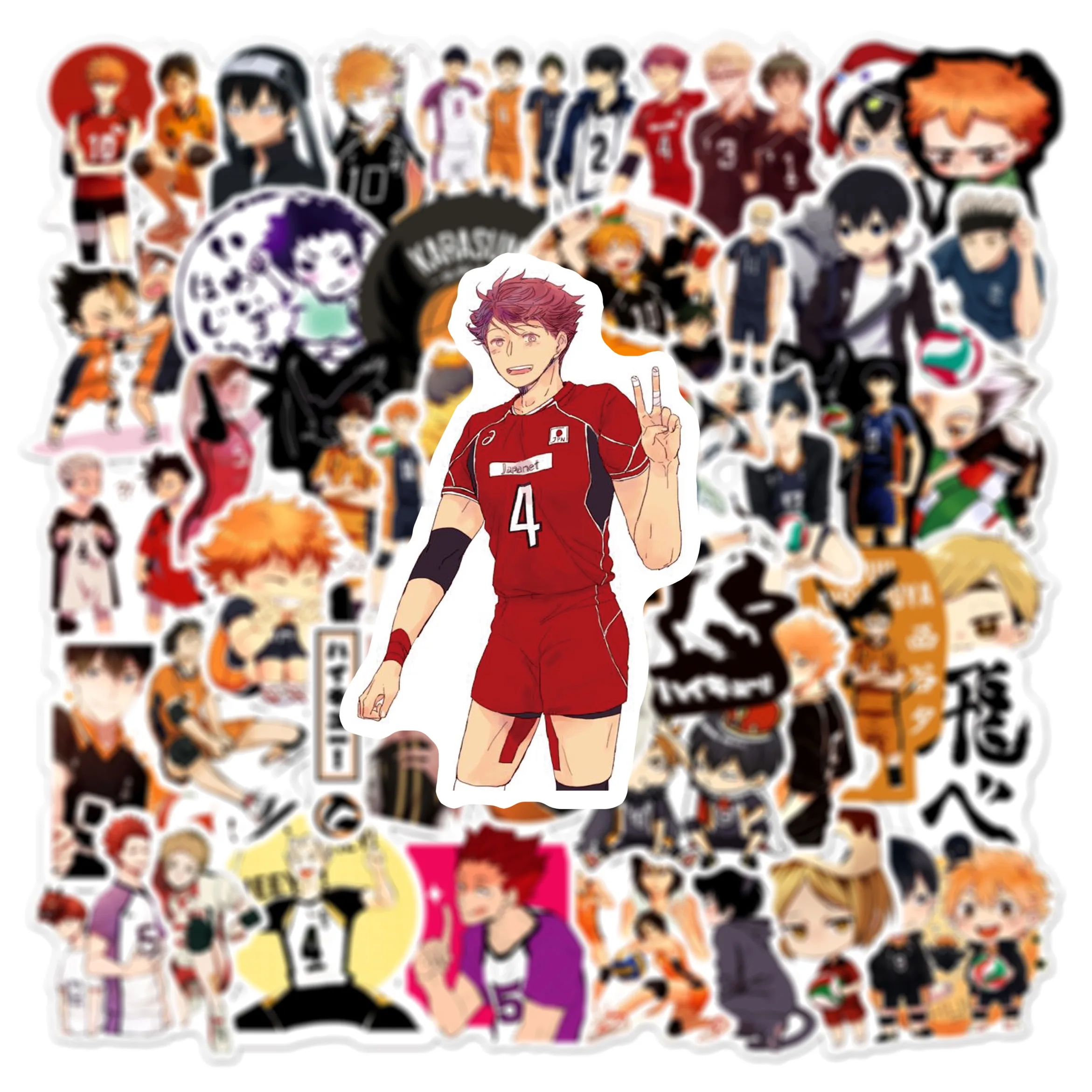 10/30/50Pcs Japan Anime Haikyuu Stickers Cool Cartoon DIY Laptop Bike Diary Car Notebook Scrapbook Decoration Decals for Kid Toy