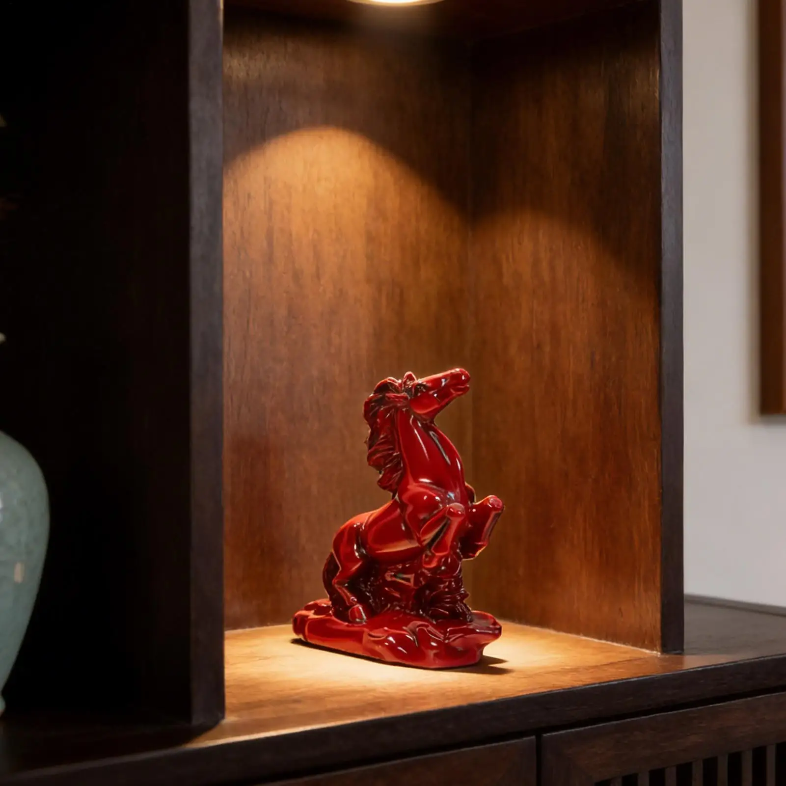 Horse Statue Red Collectible Ornament Horse Home Decor For Adults Men Women Family Friends Holiday Indoor Home Office Study