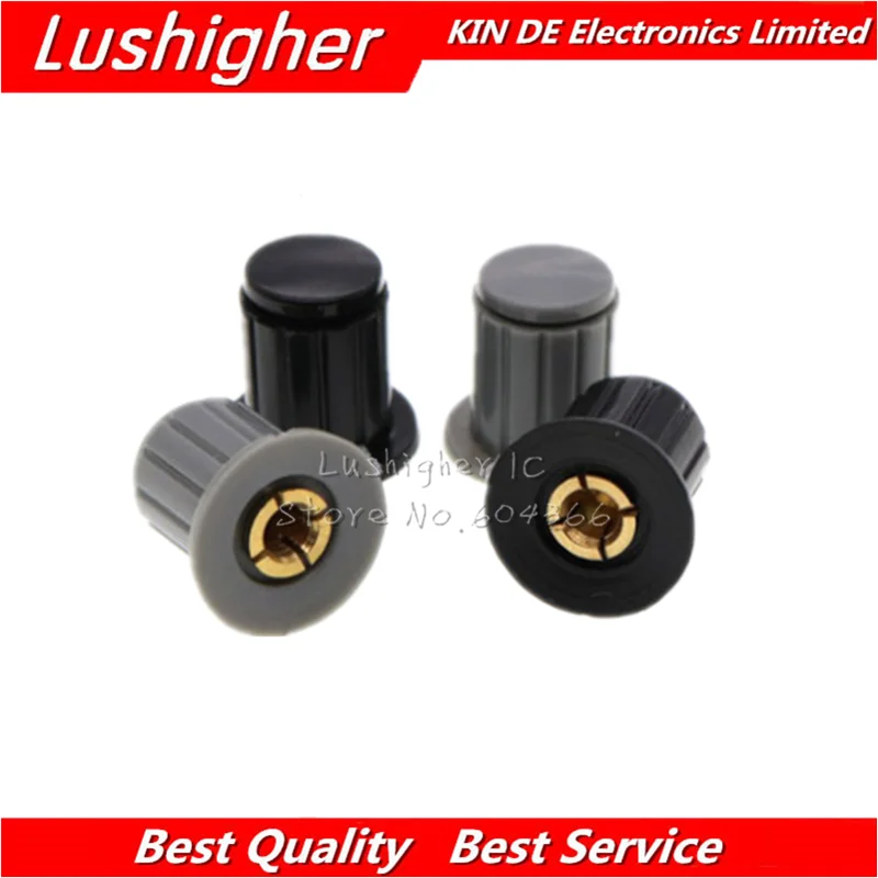 10PCS KYP16-16-4 Black Grey Knob Button Cap Is Suitable For WXD3-13 2W WXD3-12 1W Potentiometer Knob