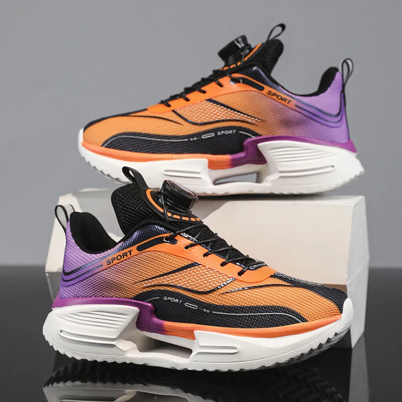 Childrens Sports Shoes Fashionable Colorful Soft Ventilate Skin Friendly Rebound Knob Design for Kids Work Out Running Shoes