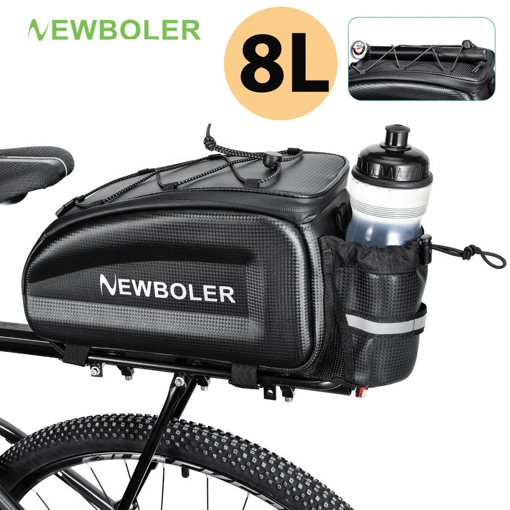 NEWBOLER Multifunktionale Wasserdichte Fahrrad-Gepäckträgertasche 8L Hartschalen-Fahrradtasche Fahrrad-Schultertasche Fahrrad-Zubehör