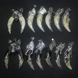 Punk Fashion Brave Men Wolf Gog Teeth Spike Pendant Necklace Women Men Lucky Jewelry Classic Fang Tooth Amulet Pendant Necklace