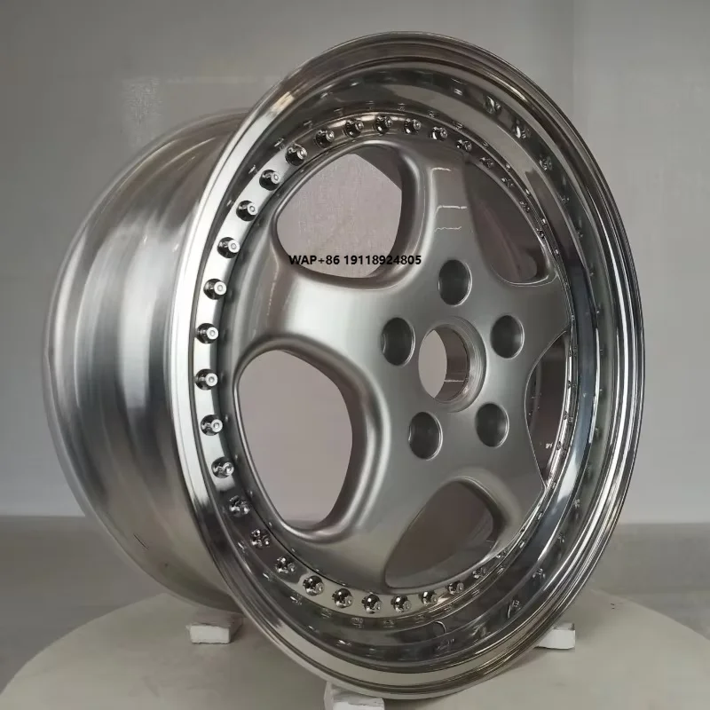 Custom 3 Piece Forged Alloy Wheels 17-19 Inch 5 Spoke 5x130 Multi Spoke Split Rim Universal Performance Car Replacement