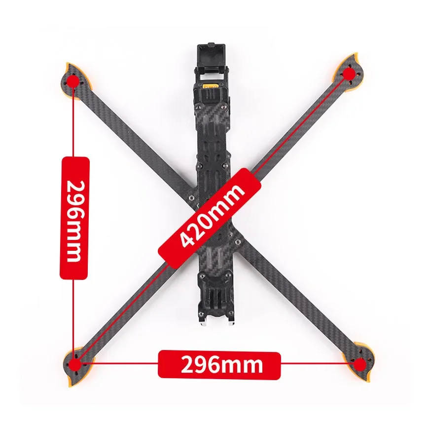 XL10 V6 420mm 10inch Wheelbase Super Long Range HD True-X Carbon Frame Kit with 7mm Arm Compatible O3 VISTA FPV Parts