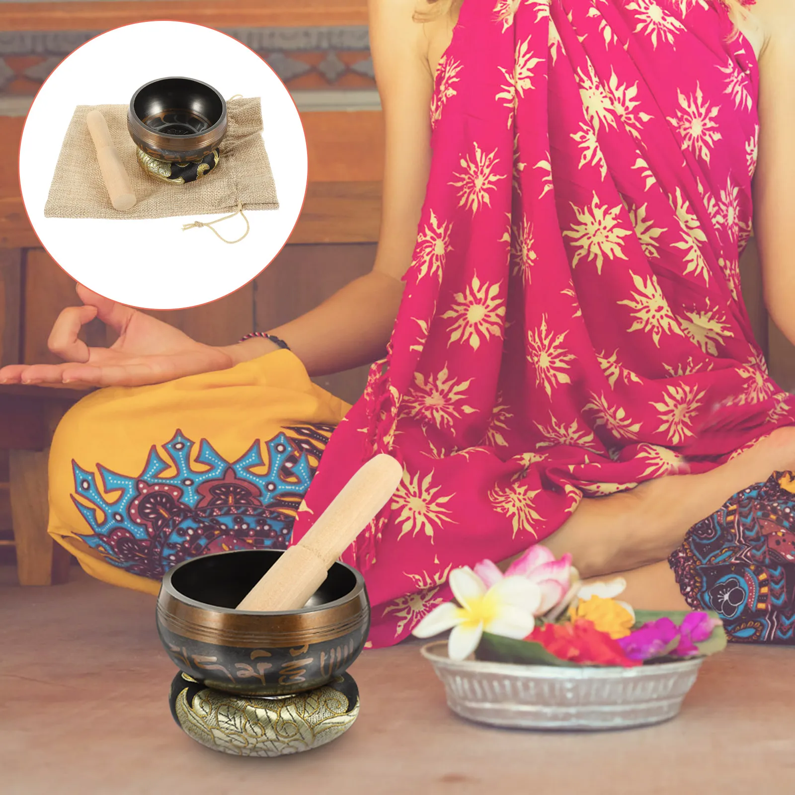 

Buddha Sound Bowl Meditation Accessories Decorative Chanting Exquisite Singing Yoga Prayer Bronze Chime