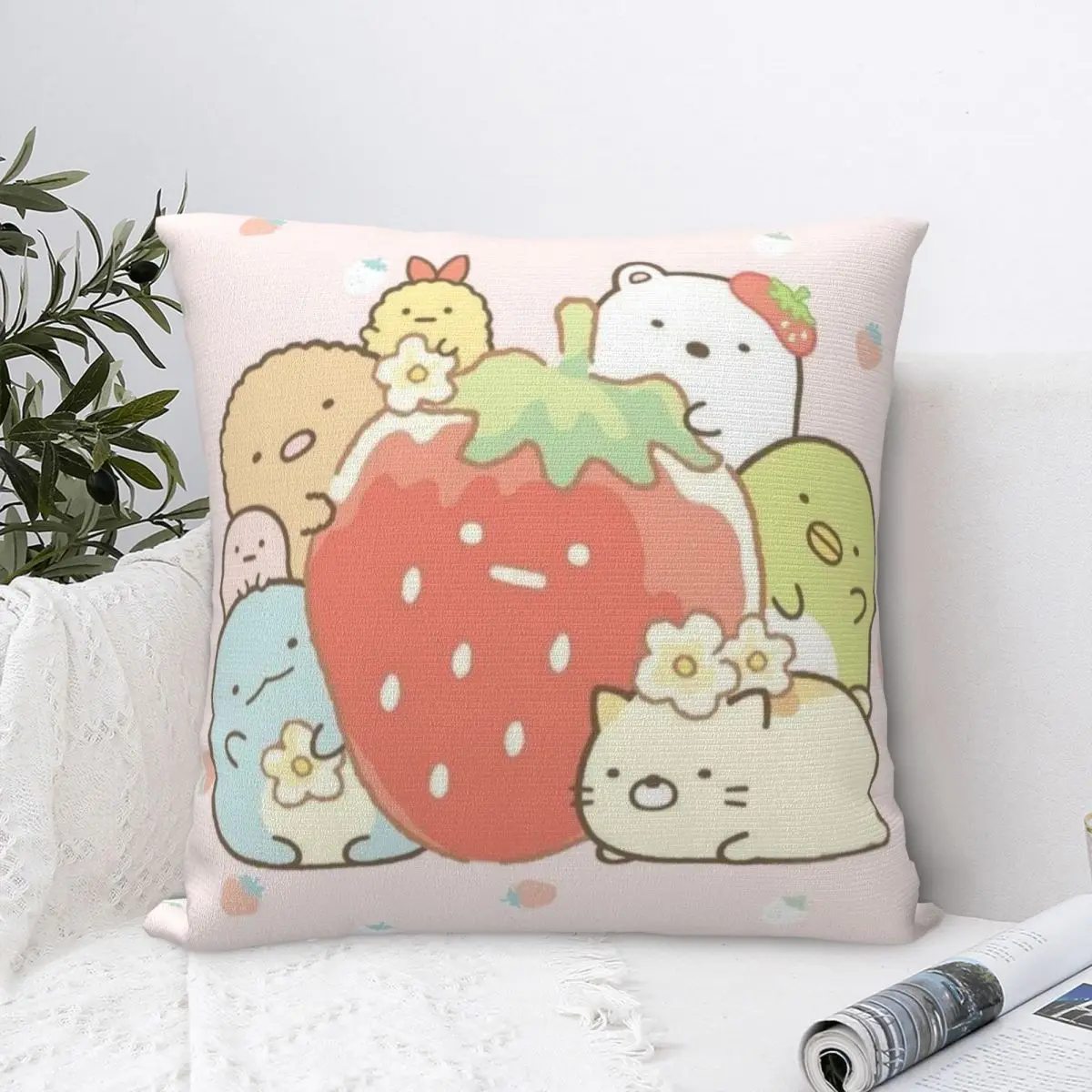 Decorative Pillowcase Sumikko Gurashi Kawaii White Bears Merch Bed Throw Pillow Case Cover Square Style Multi-Size Dropshipping