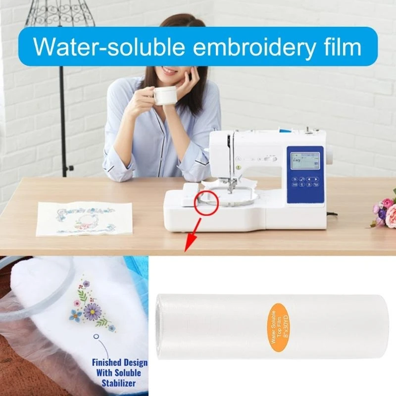 

24TE 15/30/50yd Tear Away Machine Embroidery Stabilizer Backing Sheets, Water Soluble Embroidery Stabilizers Backing Films