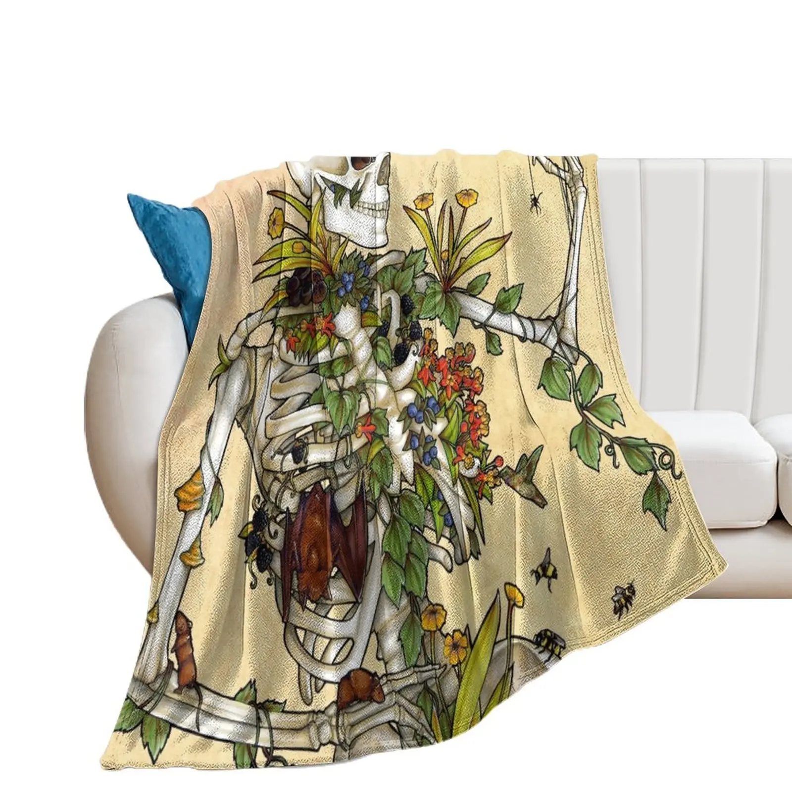 

Bones and Botany Throw Blanket Sofas Plush Weighted Luxury Thicken Blankets