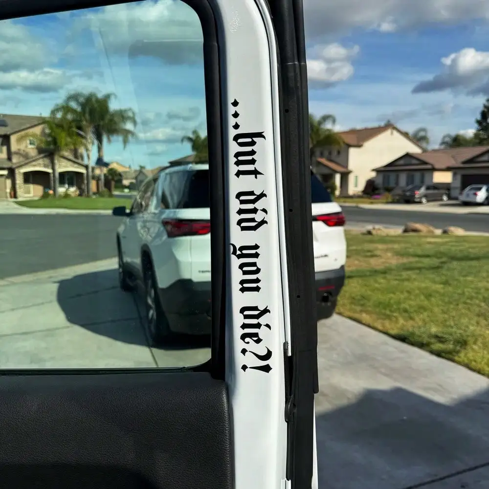 Decal, Black Gothic Text Sticker for Car Door