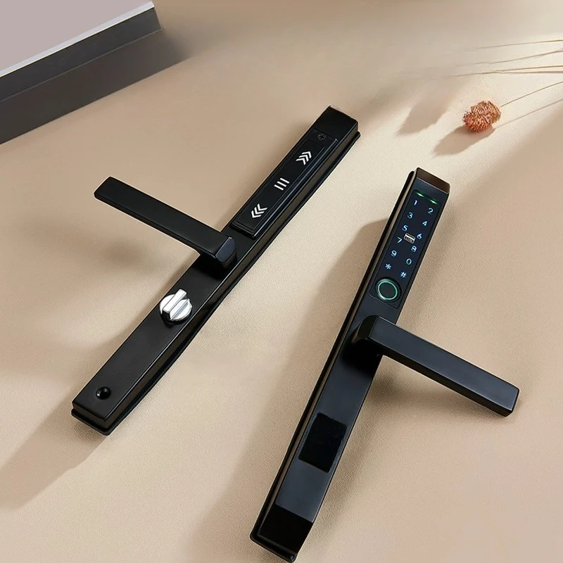 

Aluminum narrow frame fingerprint lock, screen window sliding sliding KFC password swipe card smart lock