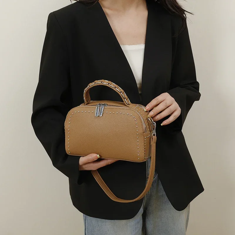 

Elegant Leather Tote Bag For Women By Famous Designer With Shoulder Strap Crossbody Handbags Luxury Spacious