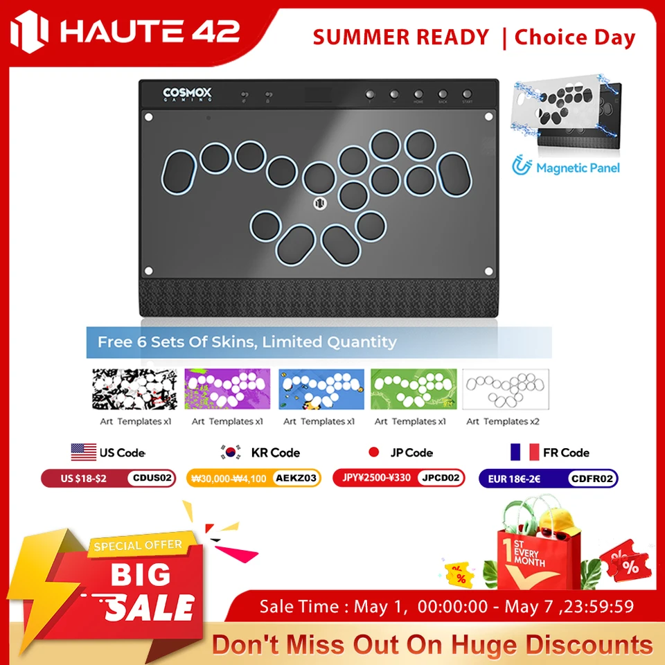 Haute42 磁気式スティックレスアーケードコントローラーキーボード C16