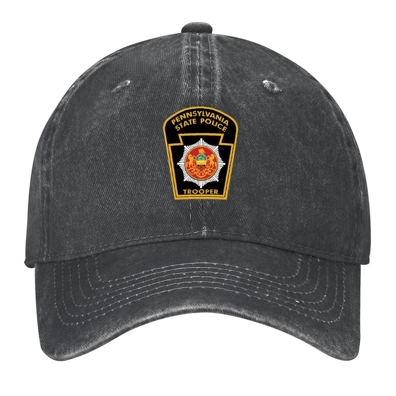 

pennsylvania state police seal Baseball Cap Big Size Hat Sun Cap Rave Wild Ball Hat Men's Luxury Women's