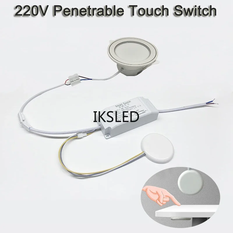 Penetrable 25mm Wood Panel Touch Sensor LED Light Holder Control AC110V 220V Handshake Control Touch Dimmer Smart Home