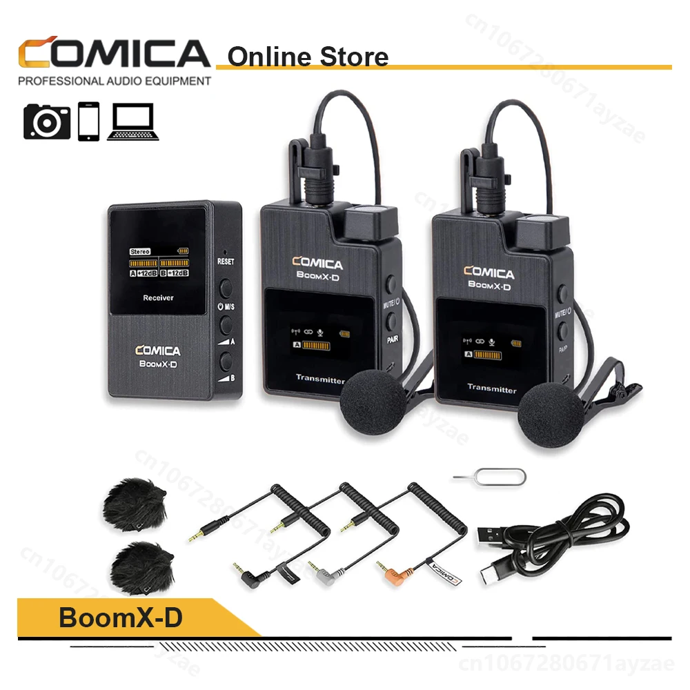 

Comica BoomX-D 2.4GHz Wireless Microphone Lavalier mic for Canon Nikon Sony DSLR Cameras Camcorders Smartphones for YouTube Mic