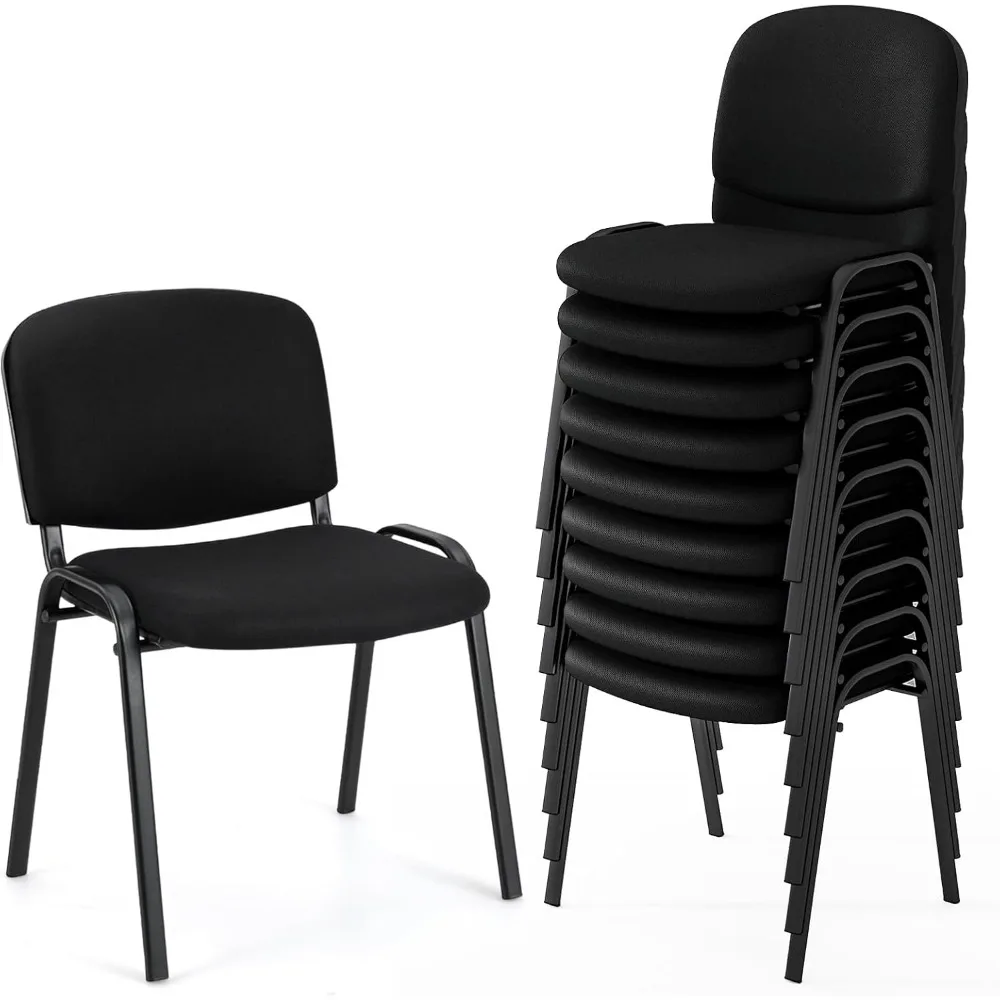 10 PCS Waiting Room Chairs - Conference Chair with Upholstered Back & Seat, Stackable Design