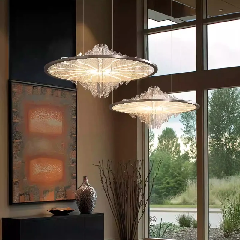 Lámpara colgante de diseño italiano, luz de techo minimalista para dormitorio, diseño de arte Circular, cafetería, creativo ins danés