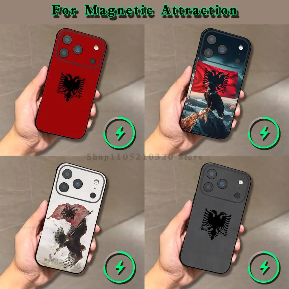 

Albania Albanians Flag Phone Case For iPhone 17,16,15,14,13,12,11,Pro,Max,Plus,E,Air,Mini Magnetic Magsafe Frosted Clear