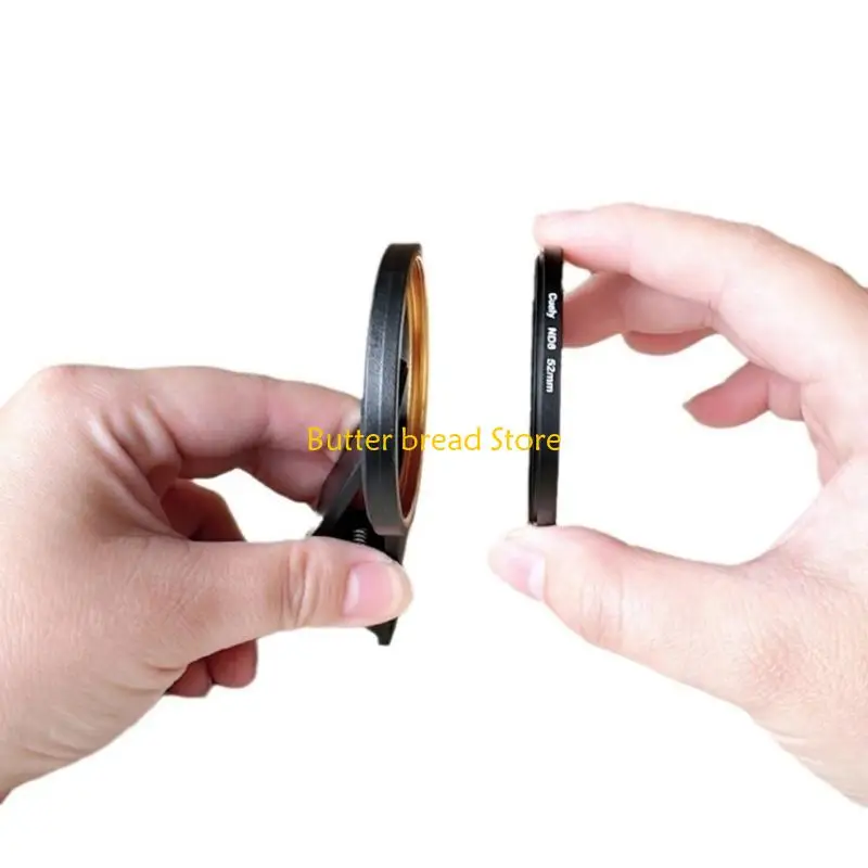 W89C 52mm Phone Camera Lens Clip Professional Ring Mount Clips Aluminum Thread Clip for Smartphone UV CPL Lens Adapter Filter