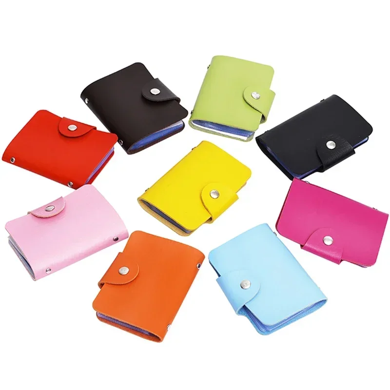 24 Bits Credit Card Holder Business Bank Card Pocket PU Large Capacity Card Cash Storage Clip Organizer Case ID Holder Pouch