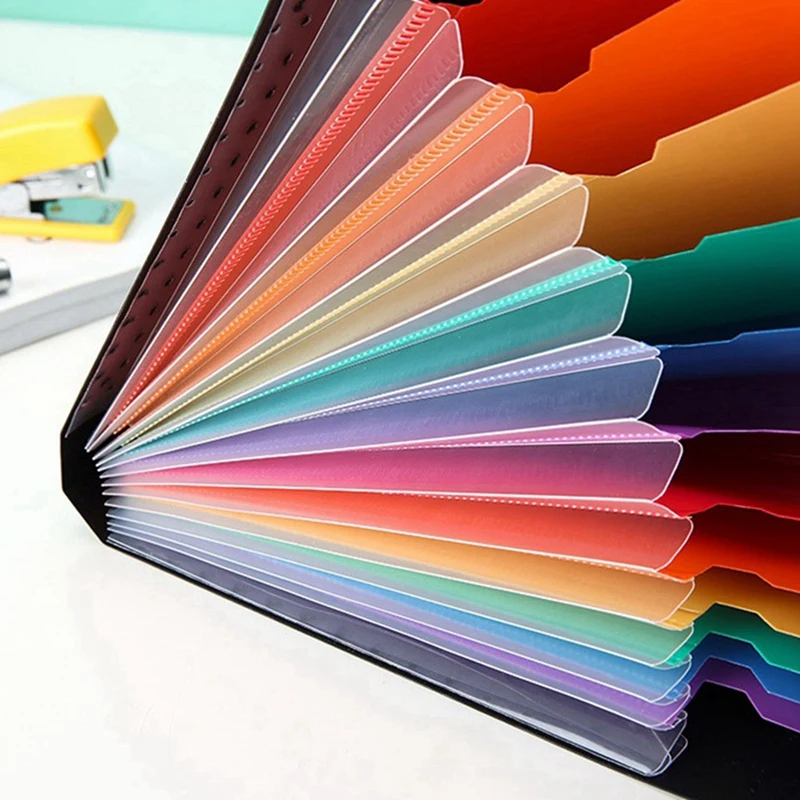 2X Expanding File Folders Letter Size 7 Pockets Accordion Document Organizer A4 Plastic File Folder Document Organizer