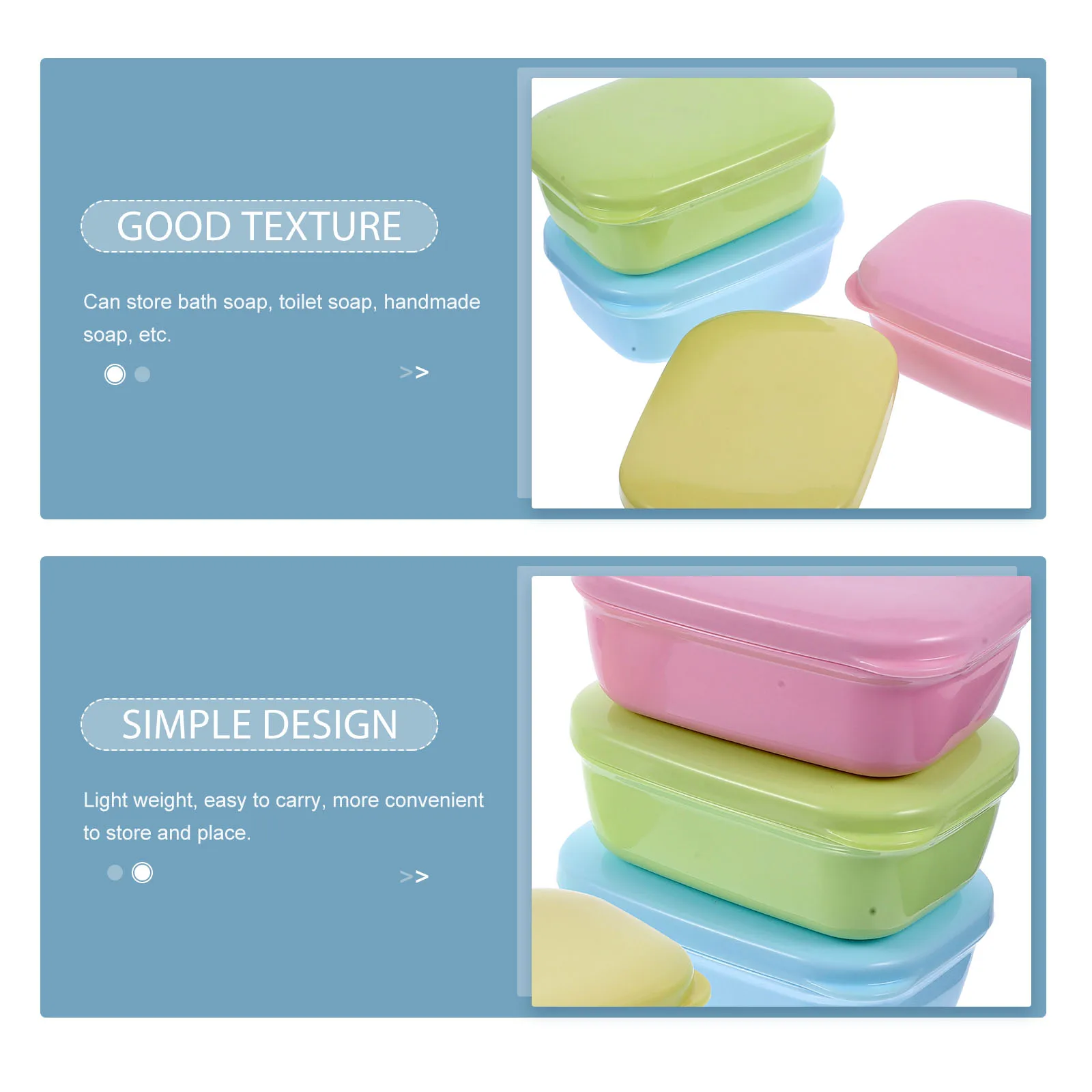 

4pcs Travel Soap Portable Container Traveling Soap Box Square Case Tray PP PE Material Bathroom Camping Storage Solution