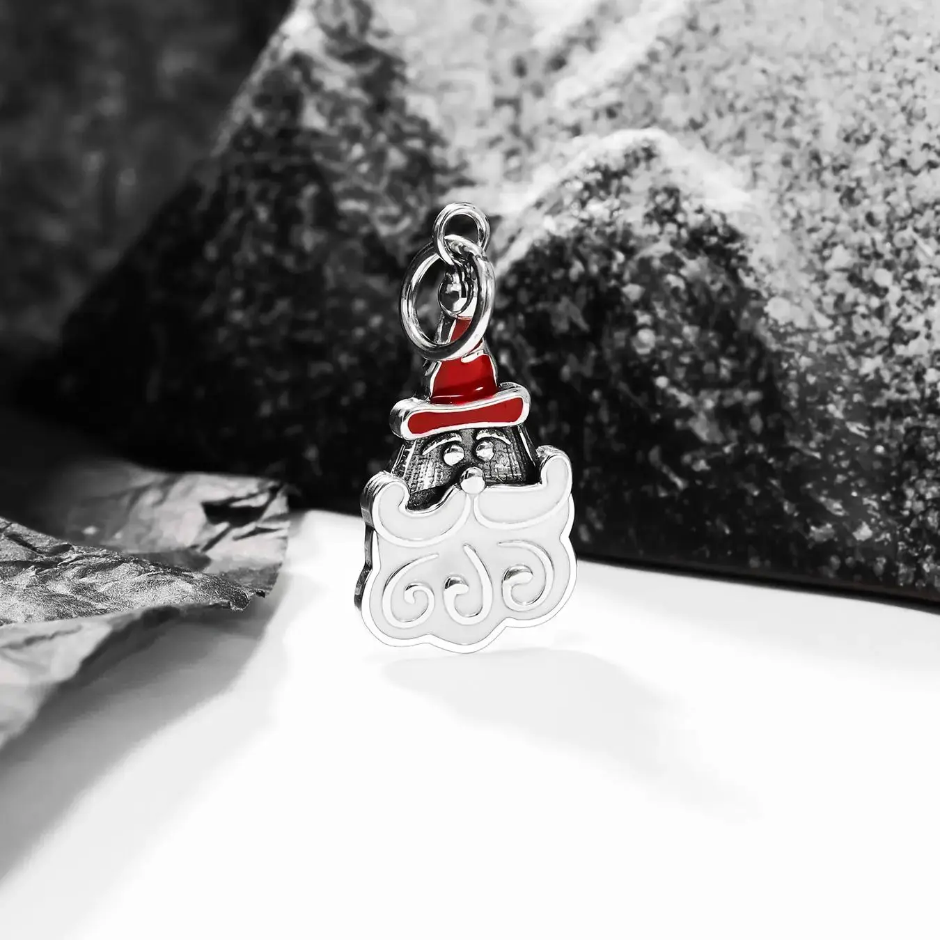 

DJ048R genuine 925 sterling silver exquisite fashion DIY silver jewelry enamel Sweet Santa Claus pendant