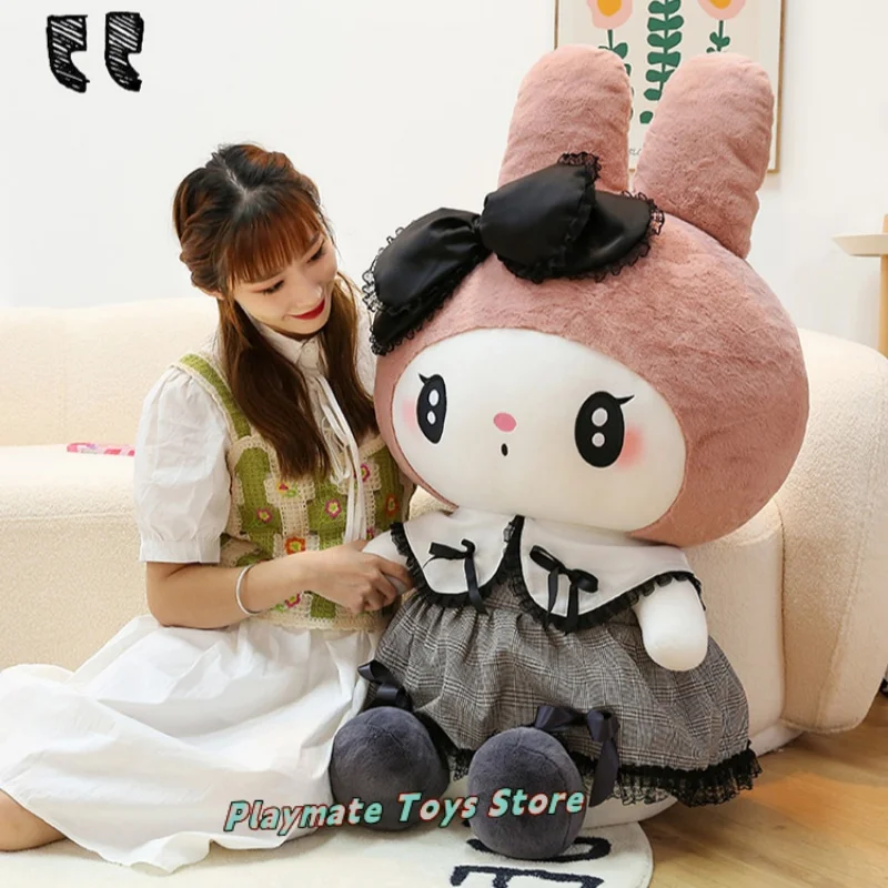 Neue 100 cm große Kawaii Kuromi Melody Puppe Plüschtier Puppe dunkle Farbe Kuromi Wurfkissen Anime Hand Kinder Spielzeug Weihnachtsgeschenk