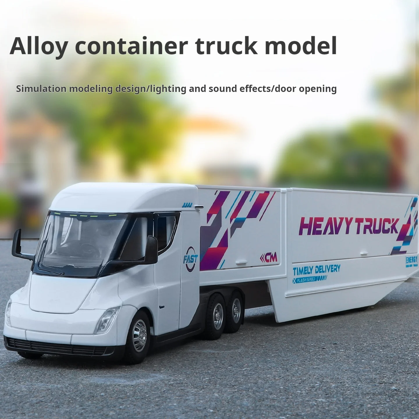 Alloy model car Container transport vehicle model Diecast car Model with Sound &Light Pull Back Boys Gift collectible toys