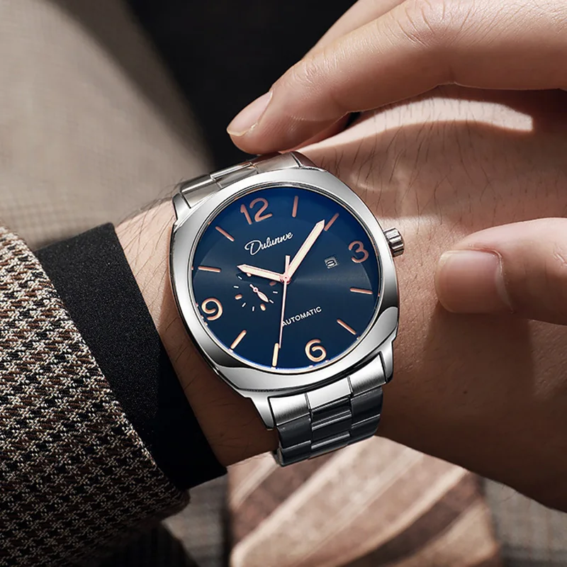 

Мужские брендовые механические часы автоматические роскошные наручные часы с календарем и датой мужские повседневные водонепроницаемые светящиеся деловые часы Reloj Hombre