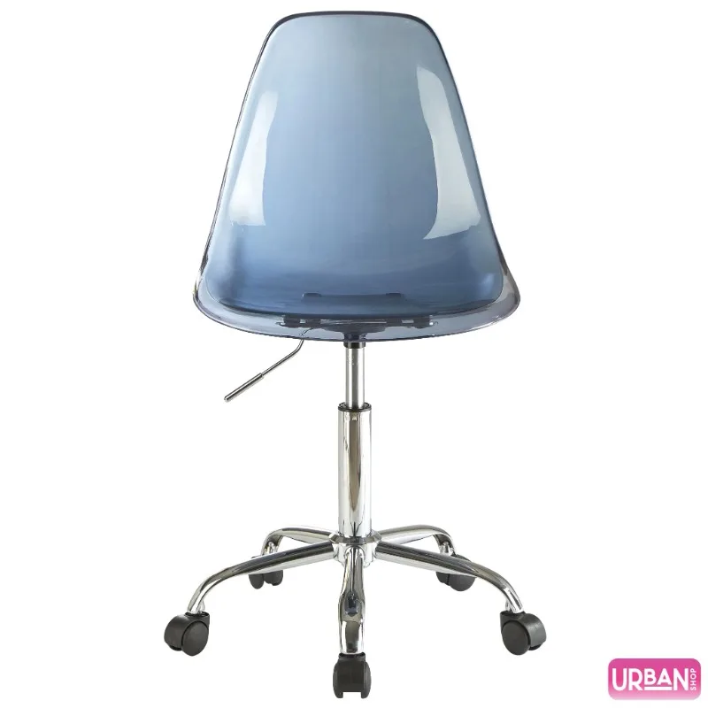 

Acrylic and Metal Rolling Office Chair, Navy with Chrome Base