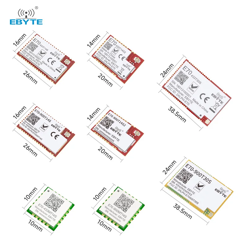 EBYTE CC1310 E70-T Wireless Module 433/915MHz UART RF Transmitter 14/30dBm SMD Stamp Hole Antenna for IoT Applications