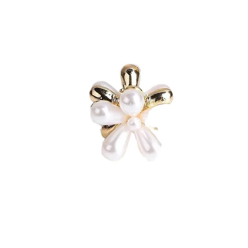 مشبك شعر صغير على شكل زهرة لؤلؤة عتيقة لتزيين الضفائر، إكسسوار شعر حلو، مشبك للشعر الأمامي