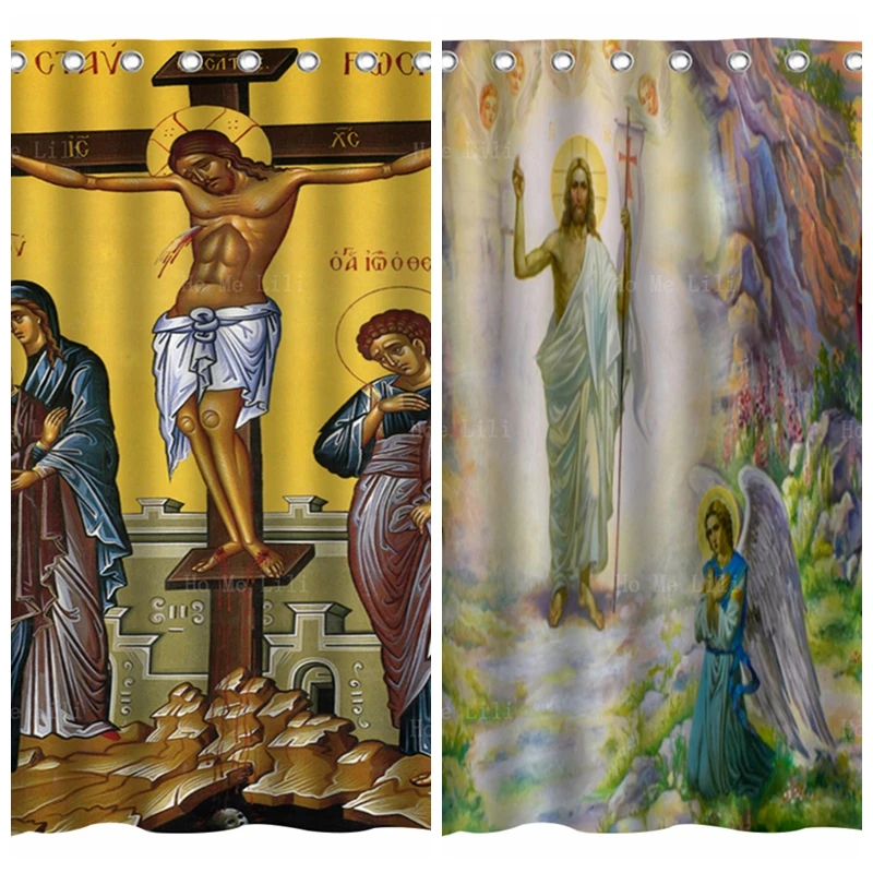 Honor Of Our Lord Jesus Christ Passion Sunday Angel The Foundation True World Resurrection Shower Curtains By Ho Me Lili