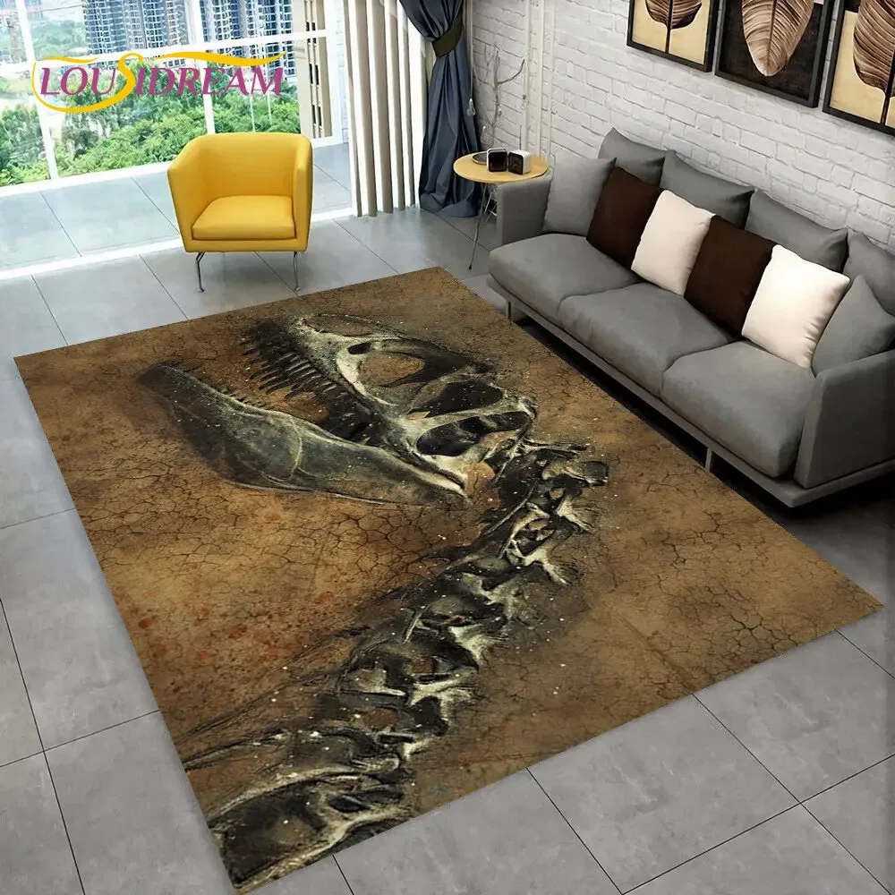 Animal Dinosaur Fossil Series 3D Area Rug,Carpet Rug for Home Living Room Bedroom Sofa Doormat Kitchen Decor,Non-slip Floor Mat