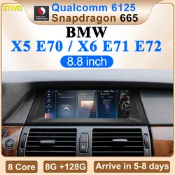 STWEI 2025 New Qualcomm Snapdragon 665 6125 Android AUTO CarPlay Multimedia Screen For BMW X5 X6 E70 E71 GPS Navi Bluetooth DSP